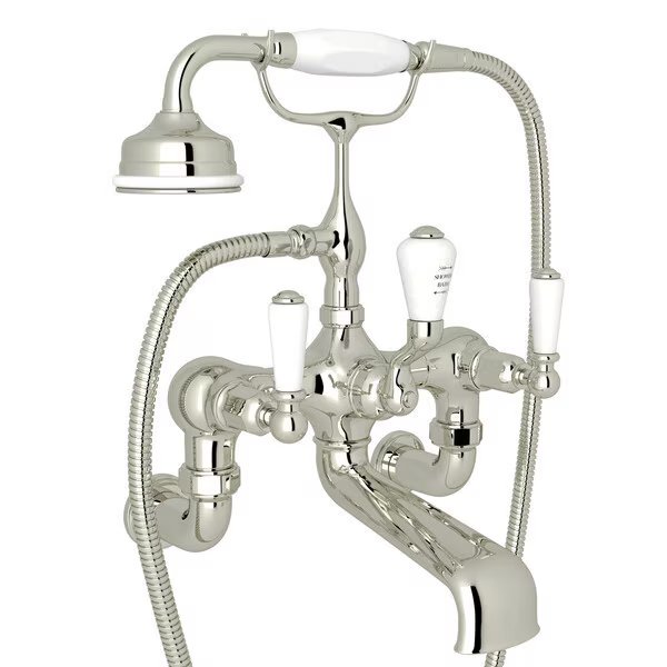 Edwardian Exposed Wall Mount Tub Filler, Perrin & Rowe, Mfr#: U.3510L/1-PN